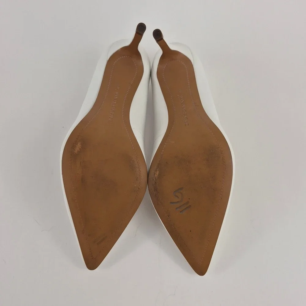 Banana Republic 12-Hour Pump White Leather Pointed Toe Stiletto Heels 8M